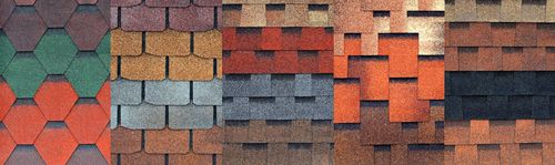 Choosing the Right Asphalt Shingles for Your Home Display of asphalt shingles in 20 different colors & styles.