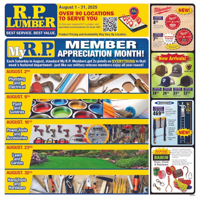 R.P. Lumber August 2025 Circular