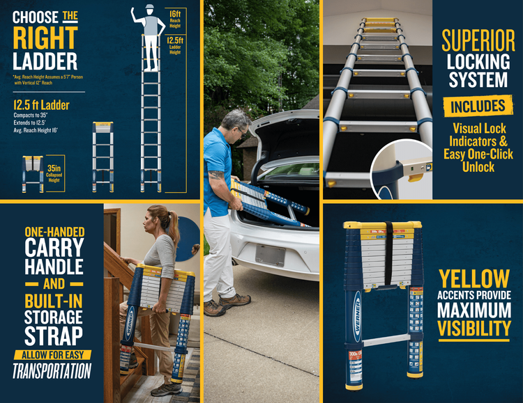The Werner 12-1/2 ft Telescoping Ladder: Compact, Capable, and Built for the Jobsite